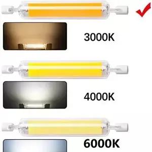 유리 튜브 COB R7S LED 램프 15W 30W 50W 78mm 전구 AC 220V 할로겐 라이트 스포트 교체 r7s 78 118