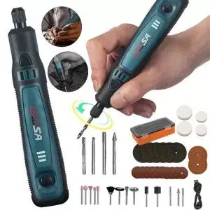 USB 무선 회전 도구 키트 목공 전기 드릴 연마기 조각기 펜 DIY 쥬얼리 금속 유리 미니