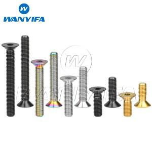 Wanyifa 티타늄 볼트 M6/M8x10 15 20 25 30 35 40 45 50 60 65mm DIN7991 접시형 육각 머리 나사 Ti 합금