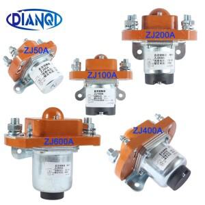 ZJ50A/100A/200A/400A/600A 자동차 및 제어 시스템 용 DC 접촉기 1NO 50A 100A 12V 24V 48V 72V 정상 개방