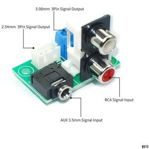 AUX 커넥터 3.5mm 이어폰 잭 2 RCA-XH 소켓 신호 연결 어댑터 보드