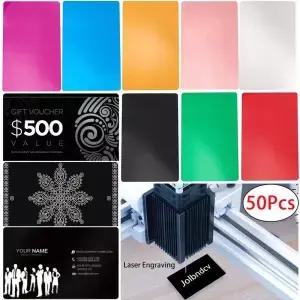 50Pcs 금속 명함 빈 이름 새겨진 DIY 알루미늄 시트 CNC 조각사 플레이트에 대 한 Carte 조각 공백
