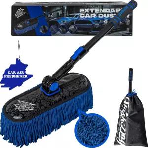 플래시 도그 자동차 먼지 제거기 외관 - 왁스 처리된 면과 확장 가능한 알루미늄 합금 손잡이 스크래치