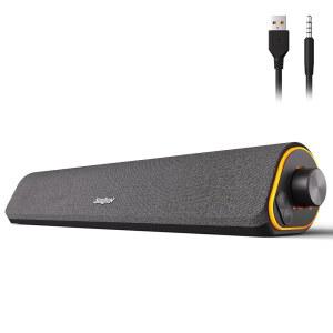 SOULION R50 블루투스 컴퓨터 스피커 데스크탑 모니터용 5MM PC 사운드 유선 USB 전원 스위치 버튼이 있는 다채로운 LED 조명 컴퓨터용 서라운드 사운드바 스피어