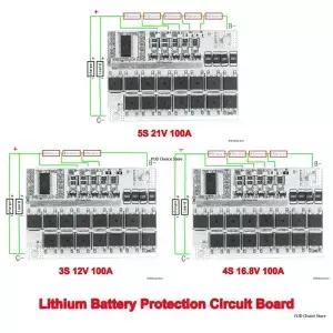 3s 4s 5s BMS 12v 16.8v 21v 3.7v 100a 이온 LMO 삼원계 배터리 보호 회로 기판 밸런스 충전