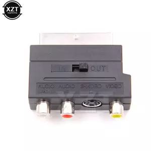 21 핀 RGB Scart-3 RCA S-비디오 AV TV 어댑터 RGB Scart-컴포지트 오디오 어댑터 커넥터 텔레비전 프로젝
