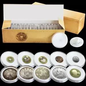 와셔 보호 상자가있는 20PC 46mm 동전 은화 청동 수집 조절 가능