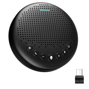 EMEET 회의 스피커 마이크 LUNA 360 음성 픽업 소음 감소 음소거 표시기 USB 블루투스 스피커폰 동글 8인용 체인 16인용 주요 소프트웨어와 호환