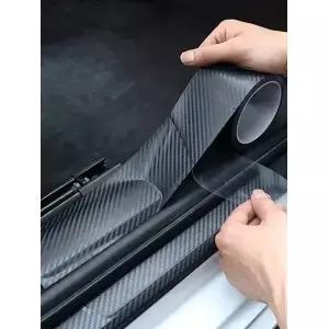 3D 탄소 섬유 스티커 붙여 넣기 자동차 임계값 보호 필름 바디에 대 한 스크래치 방수 매트 블랙 나노