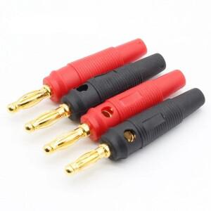 4피스  4mm 플러그 순수 구리 골드 도금 뮤지컬 스피커 케이블 와이어 핀 바나나 커넥터