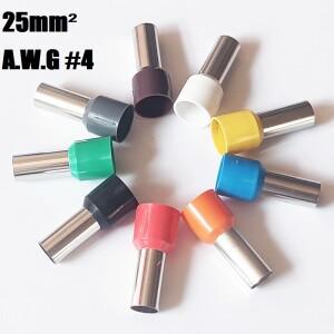 20개 25mm² E25-16 절연 페룰 케이블매트 카펫 러그 단일 와이어 커넥터 AWG  4 구리 압착 단자 전기 엔드