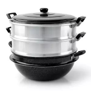 [무료배송] 대용량 다용도 마블 3단찜솥 40cm