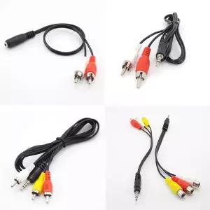 1Pcs 3 4 극 3.5mm 남성 여성 잭 플러그 2RCA 3 RCA 남성 여성 어댑터 3RCA 오디오 비디오 AV 케이블 와이
