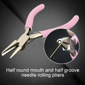 보석 제작용 5인치 라운드 노즈 플라이어 - 편안한 그립감을 가진 정밀 오목 와이어 루핑 도구  DIY 공예에