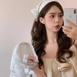[하프클럽/]두건 스타일 머리띠 URK461 헤어 헤어밴드 고무줄 쥬얼리 머리핀