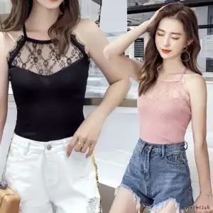 [하프클럽/]반전레이스 홀터넥나시삭제 검정나시 입술넥나시 슬리브리스