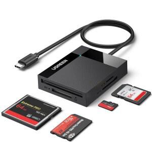 UGREEN USB C SD 카드 리더 4IN1 메모리 어댑터 외장 MICRO MS CF 컴팩트 플래시 카메라 리더 아이폰호환 15 트레일 카메라 애플호환 IPAD와 호환됩니다 MFC