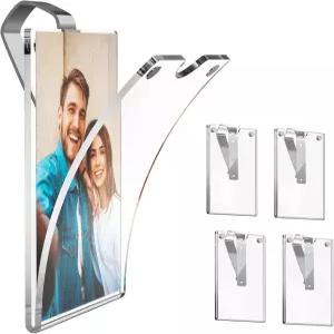 NiHome 4PCS 투명 아크릴 자동차 선바이저 사진 홀더 2.4 x3.5 차량 내부용 안전한 U자형 클립 작은 위한