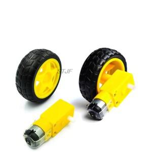스마트 자동차 섀시 로봇 타이어 + DC 기어 전동 세트 휠 TT DC3V-6V 고무 바퀴