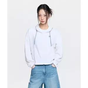 엠엘비 MLB 여성 스포티브 컬시브 로고 후드 바람막이 NY Ivory 288973