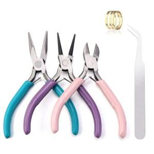 DIY 비즈 공예 와이어 및 바느질을 위한 휴대용 3-in-1 펜치 세트 내구성 있는 금속 도구와 컴팩트한 케