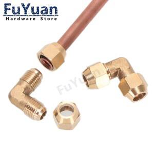1pcs 플레어 황동 90도 팔꿈치 파이프 피팅 6mm 8mm 10mm 12mm 에어컨 확장 도구 커넥터 어댑터