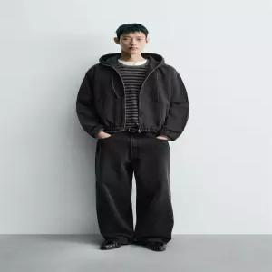 zara 자라 후드 자수 데님 재킷 - 먹색4365/483/822122916