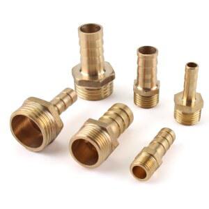 황동 파이프 피팅 4mm 6mm 8mm 10mm 12mm 호스 바브 1/8 1/4 1/2 3/8 BSP 수 커넥터 구리 커플러 어댑터