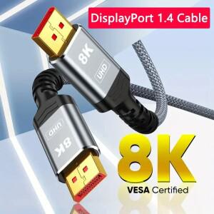 4K 144Hz DisplayPort 케이블 DP 1.4 디스플레이 포트 2K@240Hz 8K@60Hz PC 노트북 TV 프로젝터 오디오 비