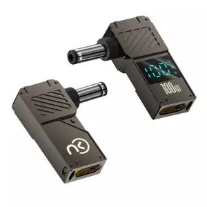100W USB C타입 TO DC 외경 5.5mm 내경 2.1mm 충전기 변환 젠더 팁 잭 어댑터 전압 전류 측정