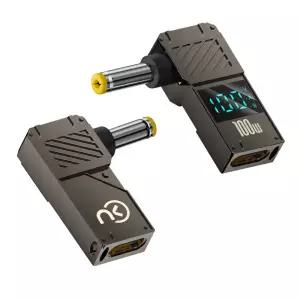 100W USB C타입 TO DC 외경 5.5mm 내경 1.7mm ACER 노트북 충전기 변환 젠더 팁 잭 어댑터 전압 전류 측정
