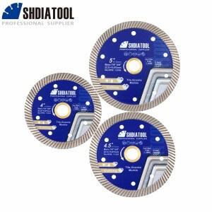 SHDIATOOL 다이아몬드 커팅 디스크  초박형 파형 톱니 블레이드  세라믹 대리석 화강암 원형 톱 커터  105m
