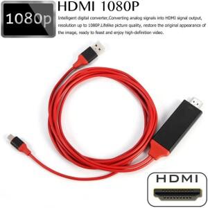 HDTV TV 디지털 AV 어댑터  2M USB HDMI 1080P 스마트 컨버터  8 핀 케이블  휴대폰 핸드폰용 HD 플러그 앤