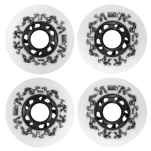 SGARQI 4팩 인라인 스케이트 휠 아웃도어 선택 76MM 타이어 내구성 80MM, 블레이드 프리스타일 스페이서가 있는 교체 및 90A 롤러 흰색) 베어링 알루미늄 하키 72MM 휠(80MM, 가능