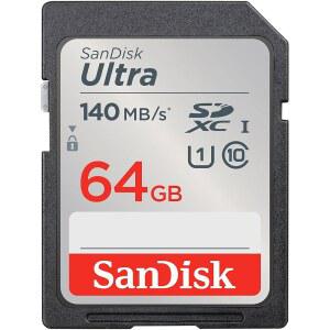 SANDISK 64GB 울트라 SDXC UHS-I 메모리 카드 - 최대 140MB/S C10 U1 풀 HD SD SDSDUNB-064G-GN6IN