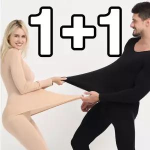 1+1 겨울 남자 여자 내복 내의 경량 상의 하의 세트 1+1 겨울 한파 내복 남자