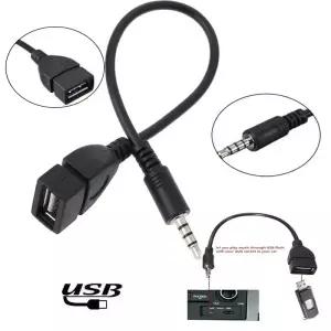 자동차 오디오 케이블 여성 어댑터 Aux USB MP3 디코더 플래시 드라이브 음악 3.5MM