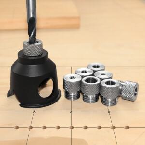3-10mm 알루미늄 수직 드릴 가이드(8개의 강스틸 부싱 포함) - 직선 구멍 드릴링을 위한 90도 포지셔너