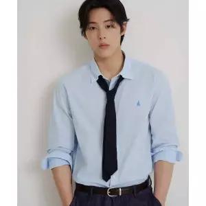매장정품 빈폴 BEANPOLE MEN 강연 시어서커 변형 핀 스트라이프 셔츠 블루 BC5364O43P 282371