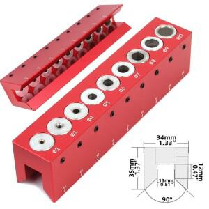 목공 2/3/4/5/6/7/8/9/10mm 수직 포켓 홀 Doweling Jig Log Tenon 셀프 센터링 드릴링 가이드 펀칭 로케이