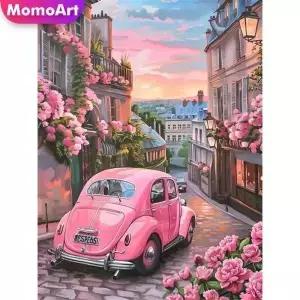 Momoart 고양이 다이아몬드 그림 동물 다채로운 모자이크 라인 석 달 벽 장식