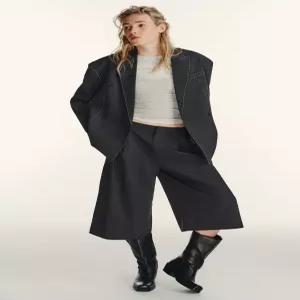 zara 자라 와이드 플리츠 버뮤다 팬츠 - 콜 그레이1255/409/807121105