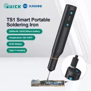 QUICK TS 스마트 휴대용 납땜 인두 통합 정밀 용접 팁 LCD 디스플레이 안정적인 온도 수리 도구