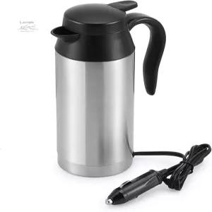 선스벨 휴대용 전기 자동차 주전자 - 650ml 물 보일러 12V 난방 여행용 컵 스테인리스 스틸 머그잔 커피