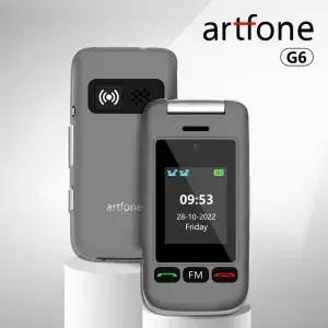 Artfone G6 LTE 4G 플립 수석 휴대 전화 노인을위한 큰 키패드 충전 도크가있는 단일 Sim Celulares FM SOS