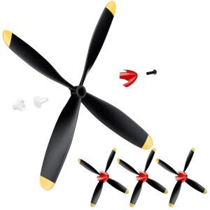 HOLLOWFLY 3 머스탱 400MM P51 RC 평면 4채널 리모컨 비행기 761-5 761-5V2 프로펠러 세이버 어댑터(빨간 코)와 호환되는 예비 세트 VDZ
