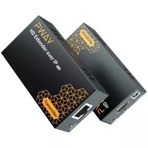 Cat5e/6 이더넷을 통한 400피트 HDMI 확장기. POE IP 키트 스위치를 통해 하나에서 다수로. 1080p 지연 없