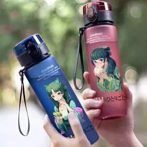 약제사 일기 560ml 식수병 물컵 블루 블랙 레드 야외 프린트 귀여운 휴대용 스포츠 플라스틱