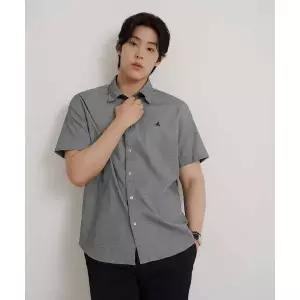 매장정품 빈폴 BEANPOLE MEN 시어서커 하운드투스 반소매 셔츠 블랙 BC5365O615 282656