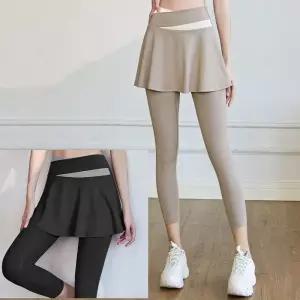 힙 Y존 커버 일체형 치마 레깅스 치랭스 허리 배색